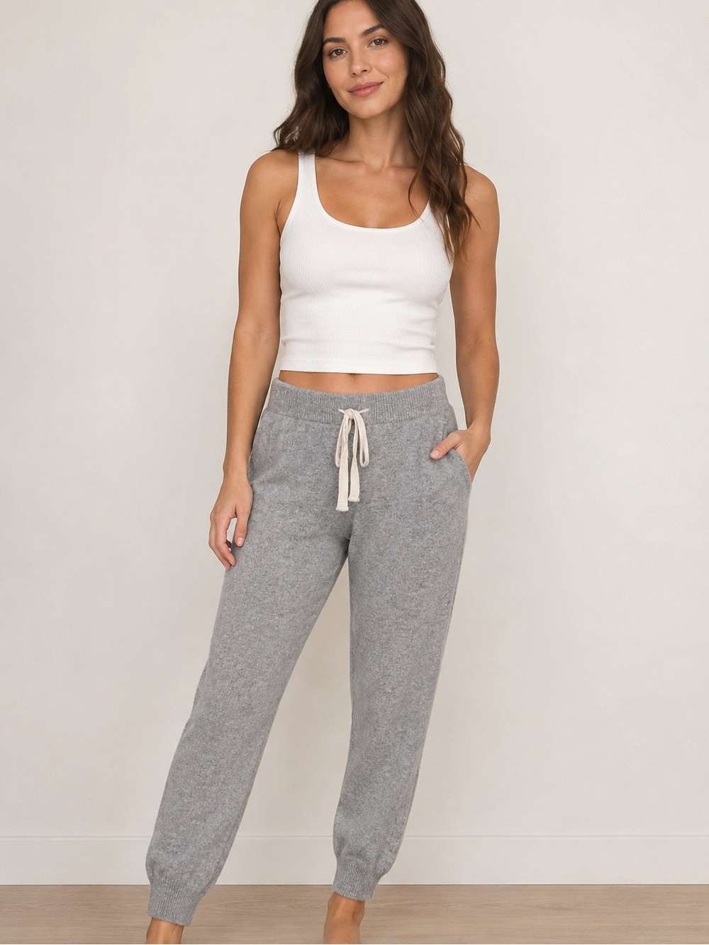 Summersalt coziest cashmere wool blend jogger in gray size large